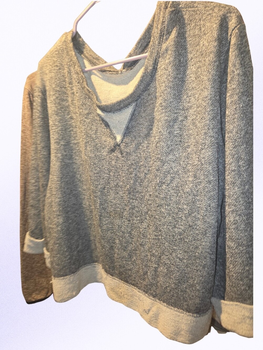 Cozy Heathered Gray Cropped Pullover Sweater